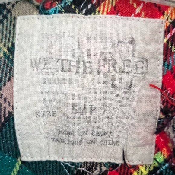 We The Free - "Lost in Plaid" Patchwork Crochet Sleeveless Shirt - Size S - Picture 9 of 9